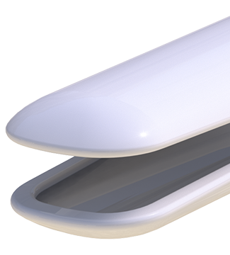 Close-up of Orchid Spec Clean White single-use vaginal speculum